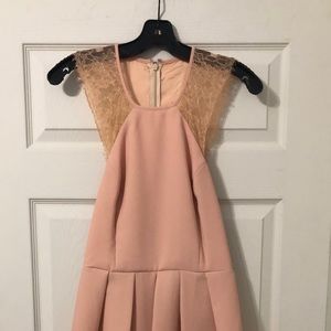 Peach cute dress.